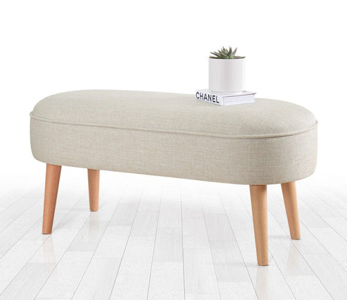 Pouf in tessuto Lednok Crema
