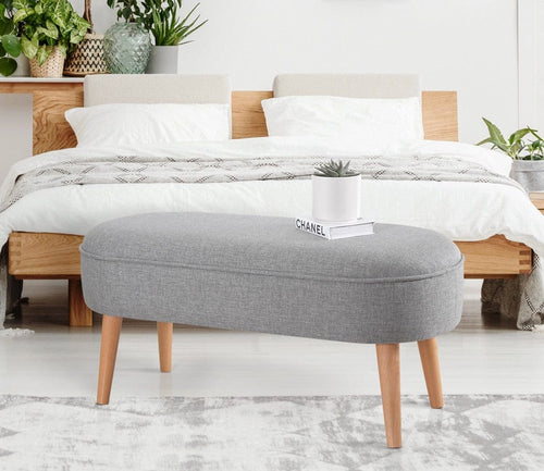 Pouf in tessuto Lednok Grigio (1)