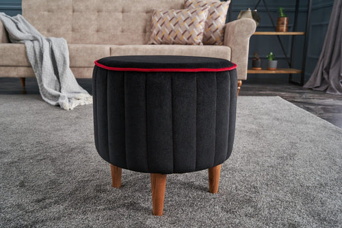 Pouf in tessuto Lindy Antracite