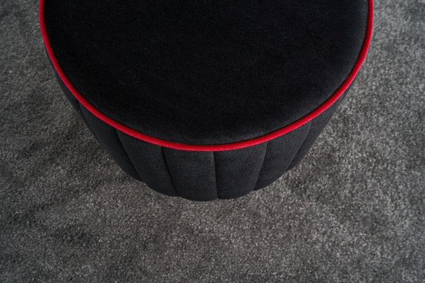 Pouf in tessuto Lindy Antracite (2)