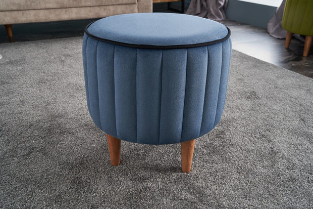 Pouf in tessuto Lindy Blu