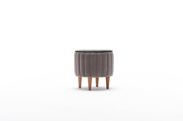 Pouf in tessuto Lindy Grigio (3)