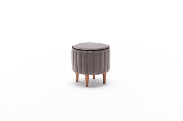 Pouf in tessuto Lindy Grigio (4)