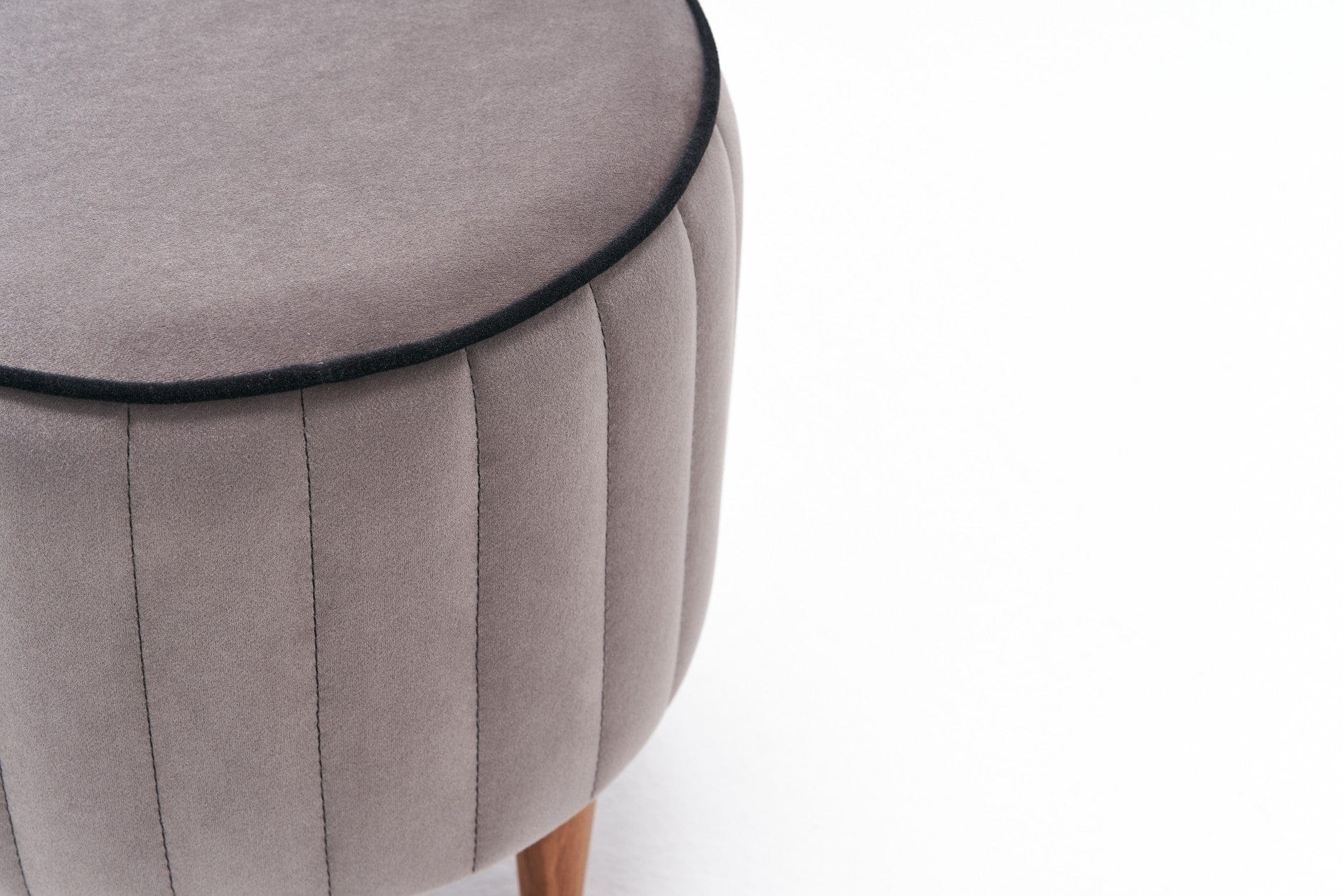 Pouf in tessuto Lindy Grigio (5)