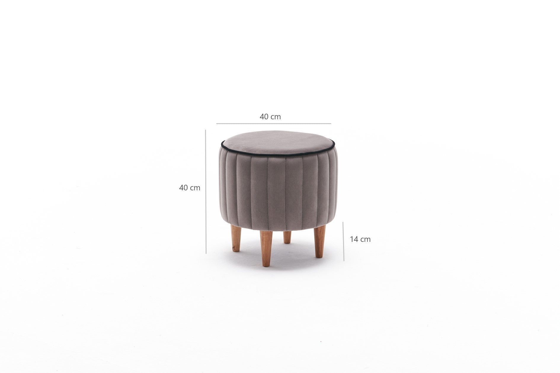 Pouf in tessuto Lindy Grigio (6)