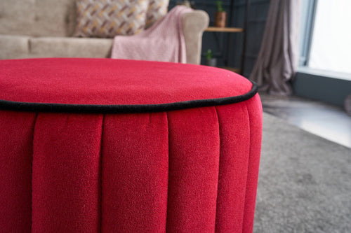 Pouf in tessuto Lindy Rosso (1)