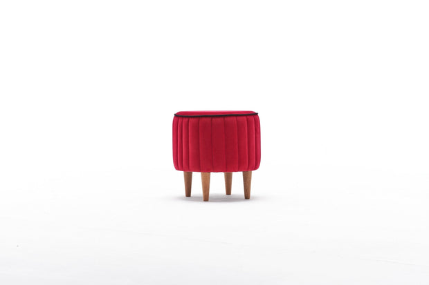 Pouf in tessuto Lindy Rosso (3)