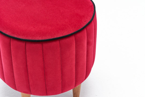 Pouf in tessuto Lindy Rosso (5)