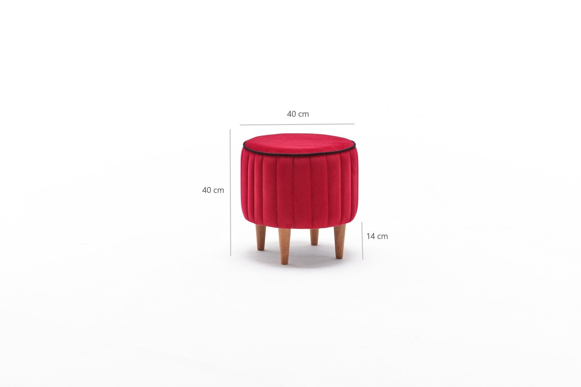 Pouf in tessuto Lindy Rosso (6)
