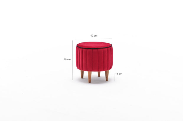 Pouf in tessuto Lindy Rosso (6)