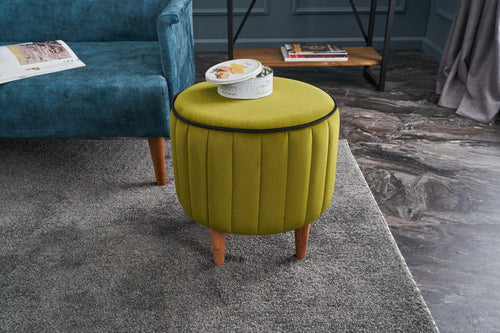 Pouf in tessuto Lindy Verde