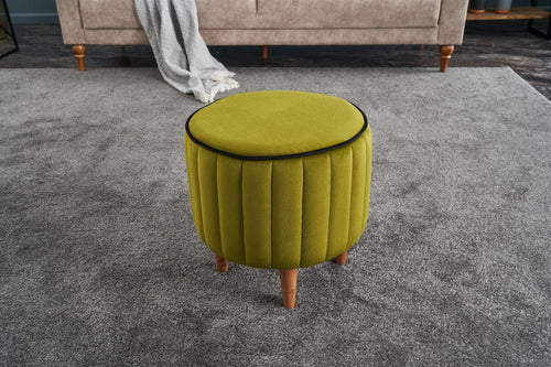 Pouf in tessuto Lindy Verde (1)