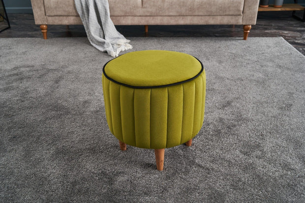 Pouf in tessuto Lindy Verde (1)