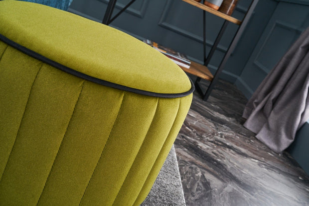 Pouf in tessuto Lindy Verde (3)