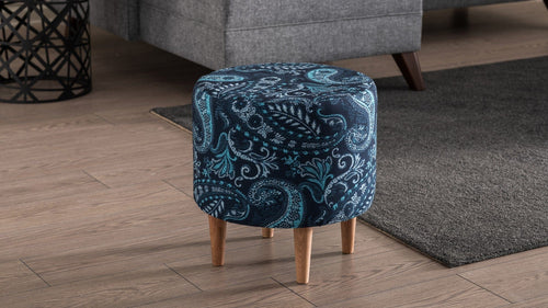 Pouf in tessuto Liza Blu
