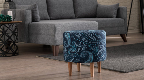 Pouf in tessuto Liza Blu (1)