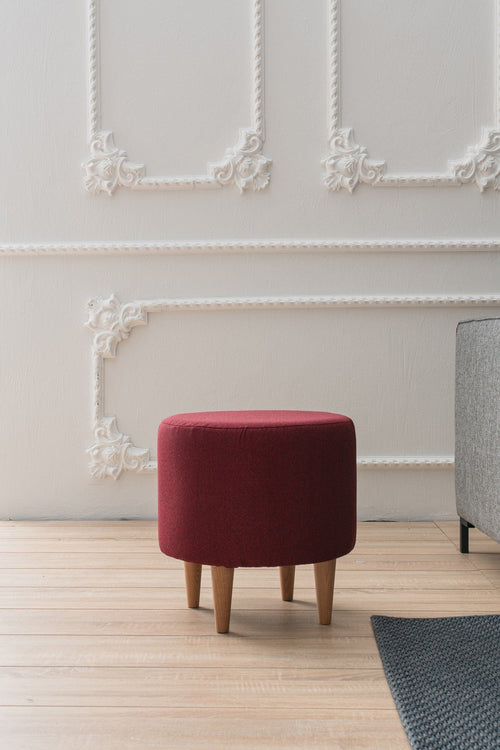Pouf in tessuto Liza Bordeaux