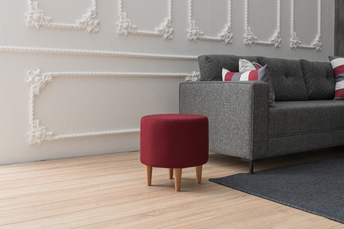 Pouf in tessuto Liza Bordeaux (1)