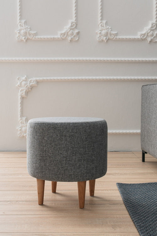 Pouf in tessuto Liza Grigio