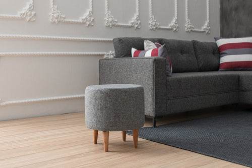 Pouf in tessuto Liza Grigio (1)
