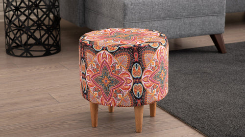 Pouf in tessuto Liza I Multicolore (1)