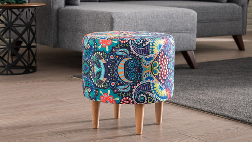 Pouf in tessuto Liza II Multicolore (1)