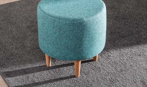 Pouf in tessuto Liza Turchese (1)