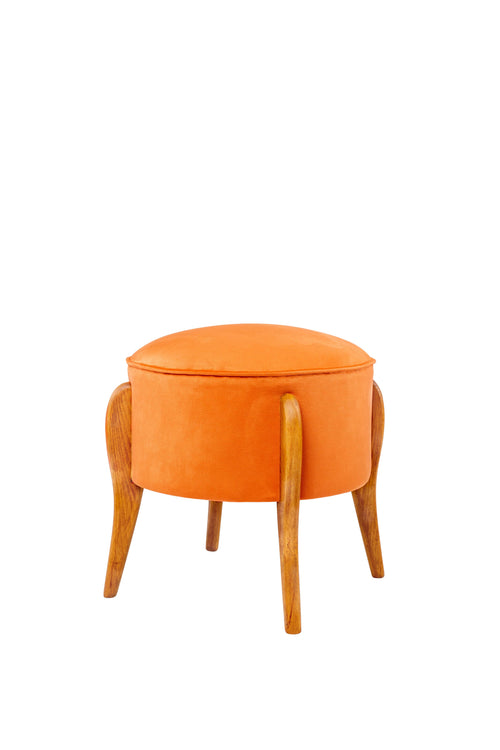 Pouf in tessuto Lockett Arancia