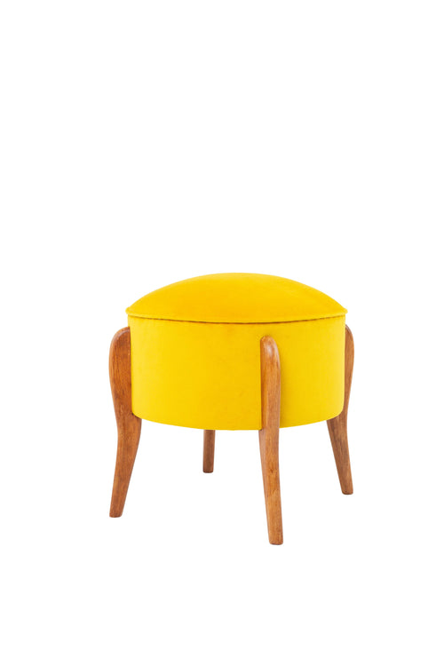 Pouf in tessuto Lockett Giallo