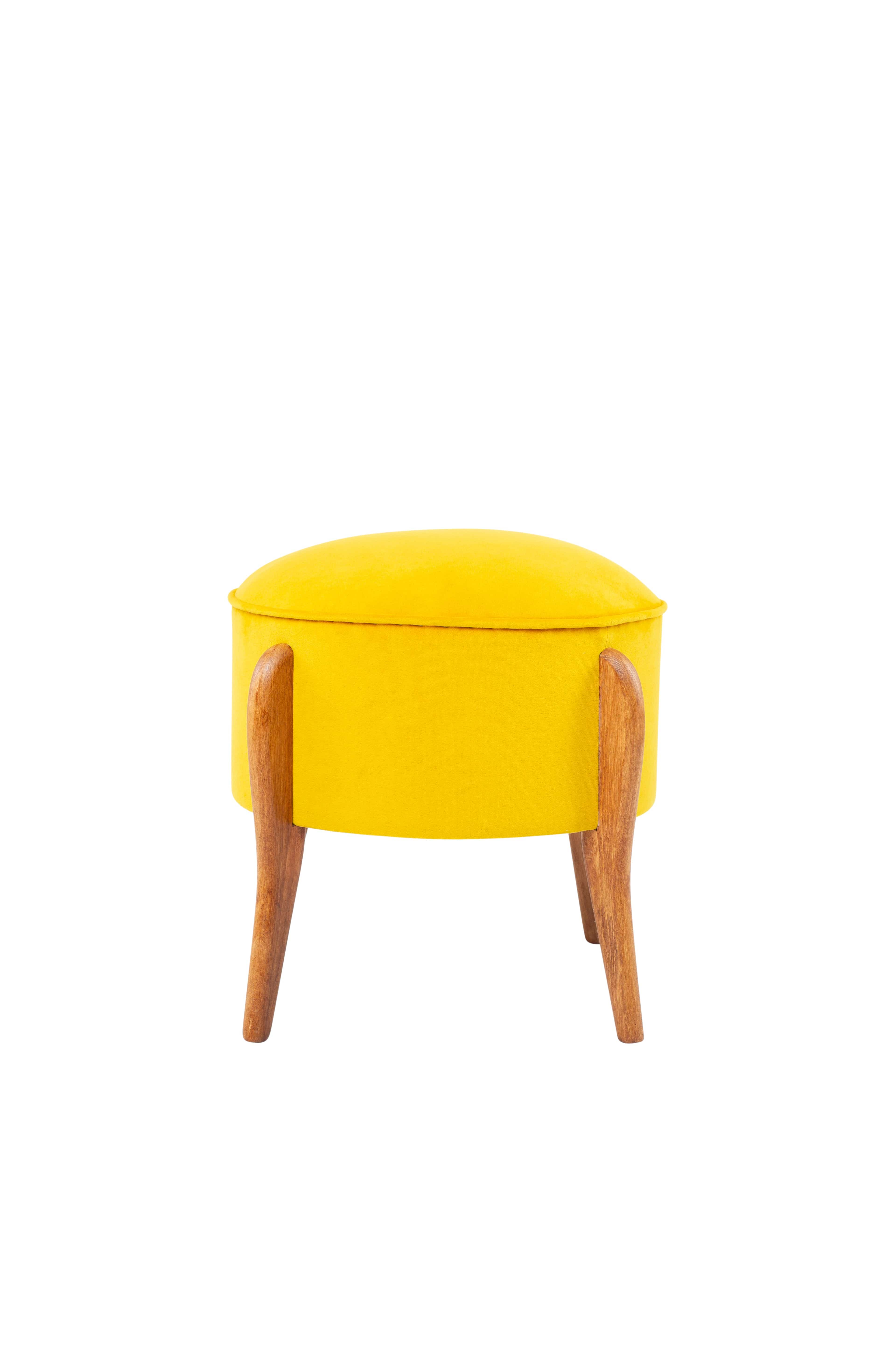 Pouf in tessuto Lockett Giallo (1)