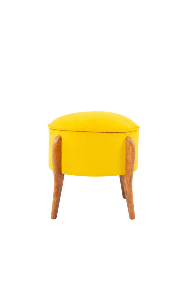 Pouf in tessuto Lockett Giallo (1)