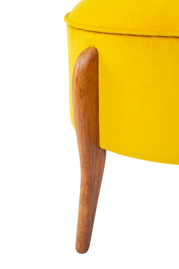 Pouf in tessuto Lockett Giallo (2)