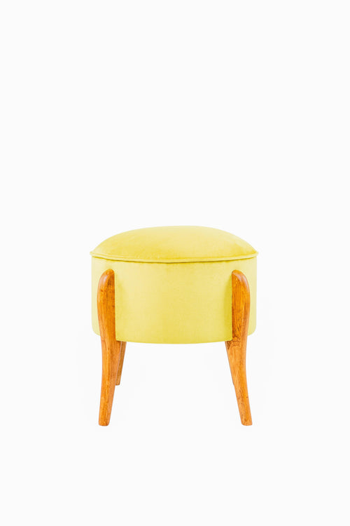 Pouf in tessuto Lockett Giallo (1)