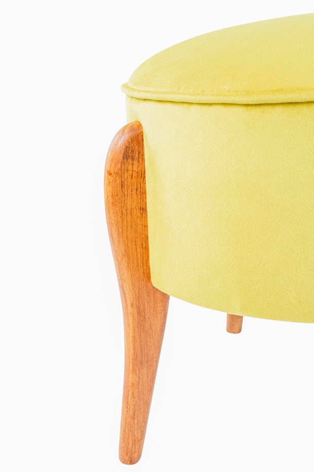Pouf in tessuto Lockett Giallo (2)