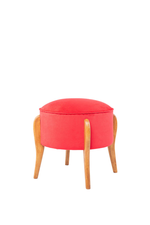 Pouf in tessuto Lockett Rosso