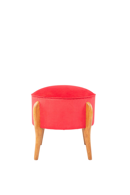 Pouf in tessuto Lockett Rosso (1)