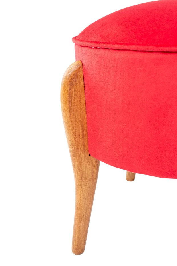Pouf in tessuto Lockett Rosso (2)