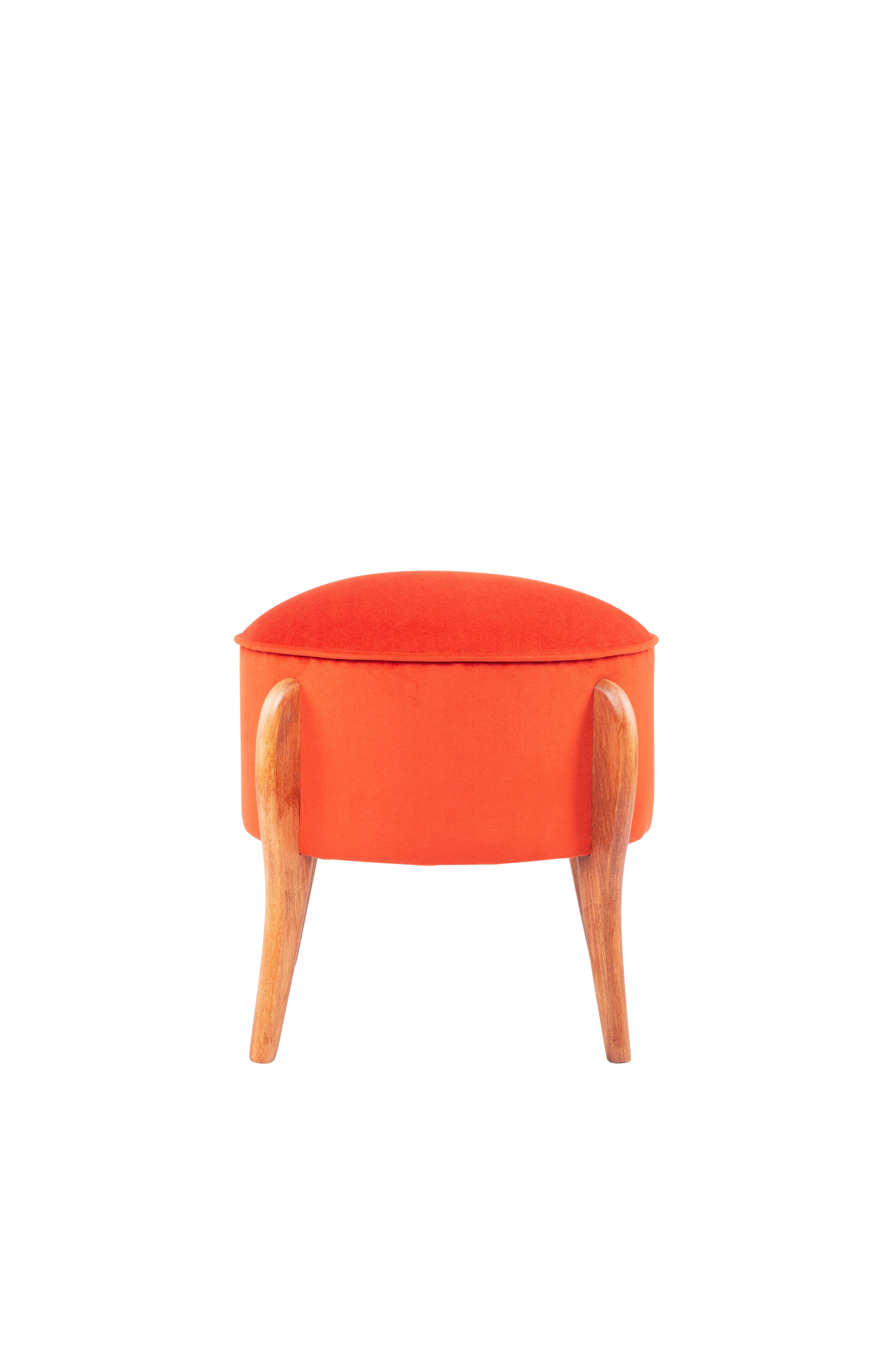 Pouf in tessuto Lockett Ruggine (1)
