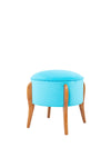 Pouf in tessuto Lockett Turchese
