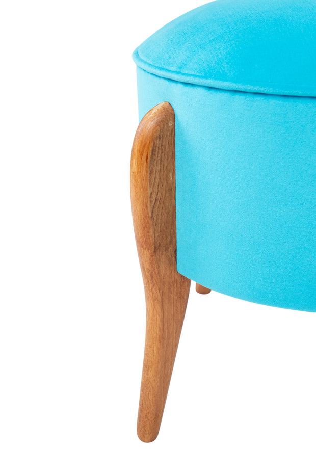 Pouf in tessuto Lockett Turchese (2)