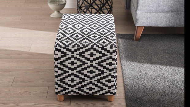 Pouf in tessuto Lotus Bianco e Nero (1)