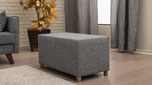 Pouf in tessuto Lotus Grigio