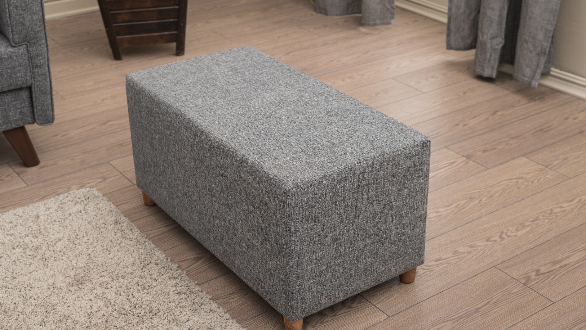Pouf in tessuto Lotus Grigio (2)