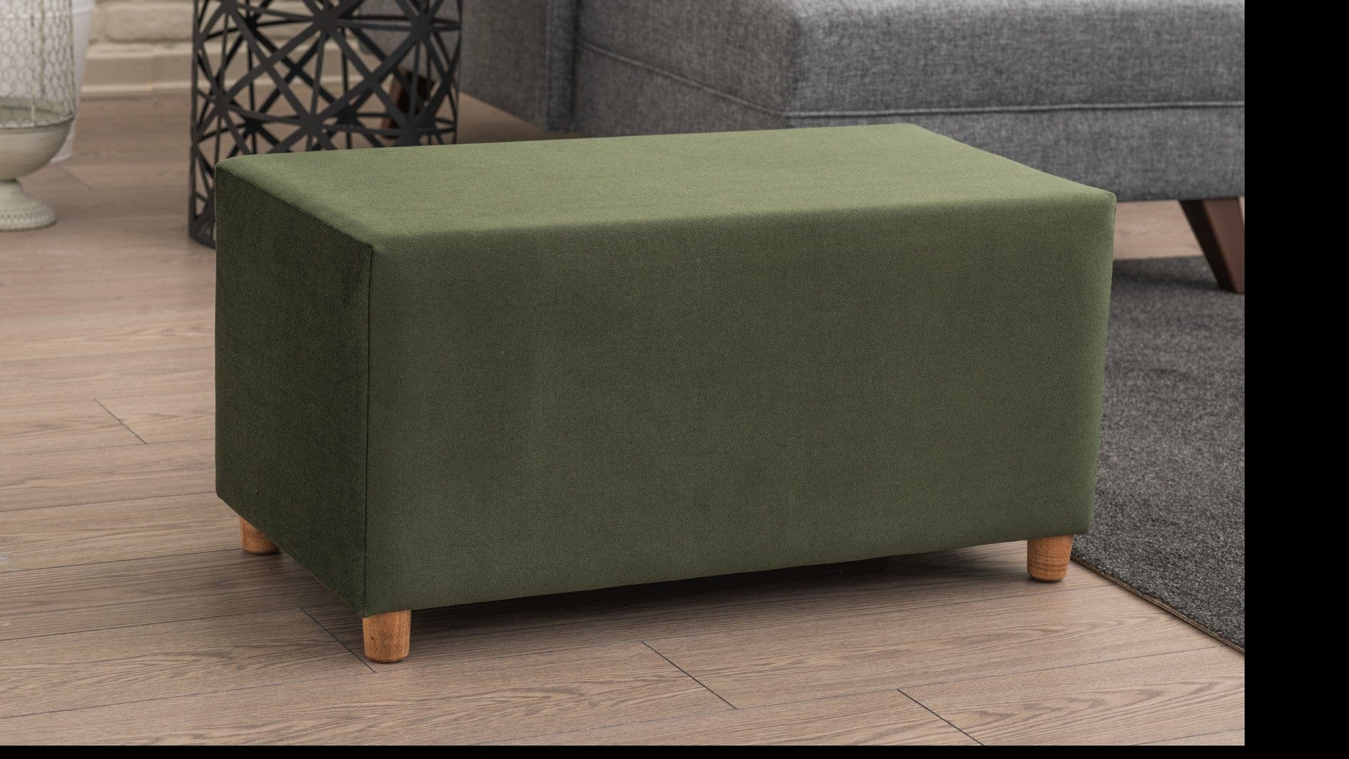 Pouf in tessuto Lotus Verde