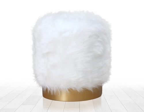 Pouf in tessuto Lovett Bianco