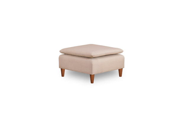 Pouf in tessuto Lungo Crema