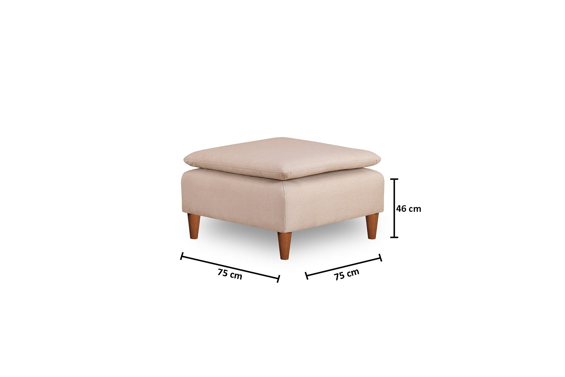 Pouf in tessuto Lungo Crema (3)