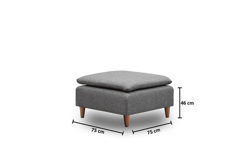 Pouf in tessuto Lungo Grigio (1)