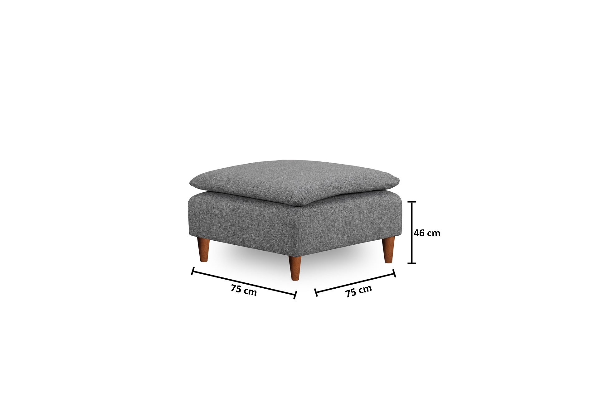 Pouf in tessuto Lungo Grigio (2)