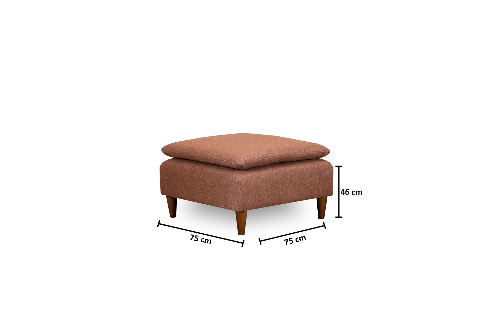 Pouf in tessuto Lungo Marrone (2)